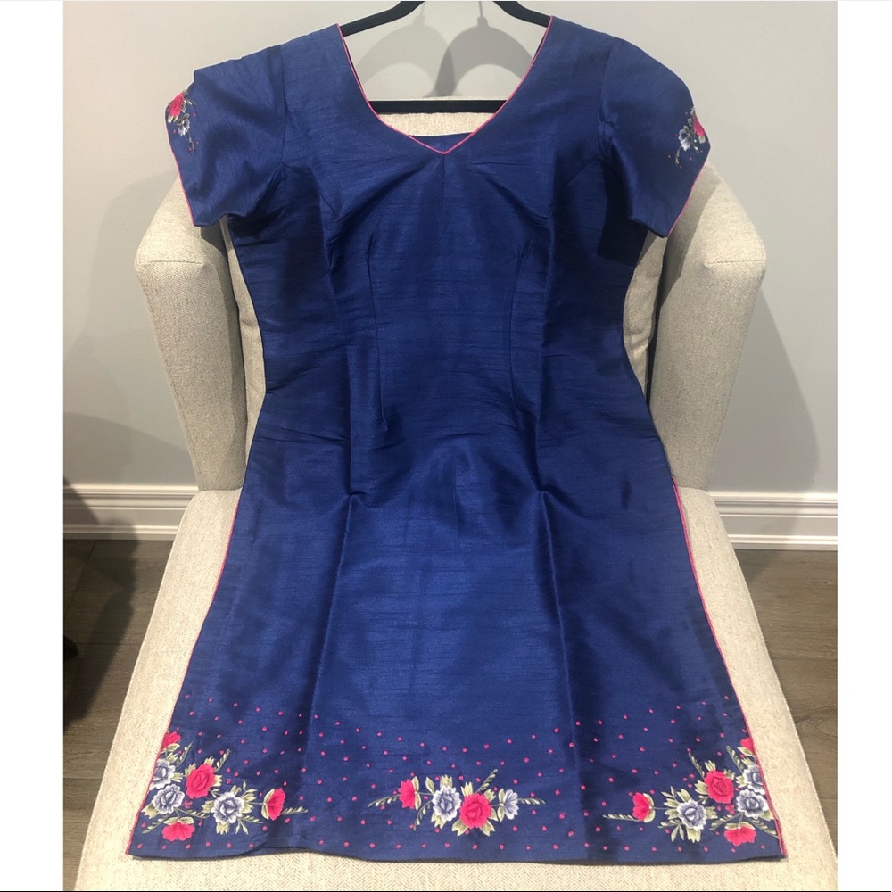 Navy blue & pink salwar suit